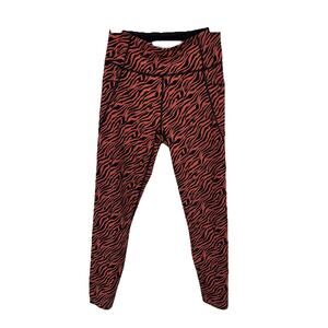 VICTORIA'S SECRET BLACK TIGER ZEBRA POCKETS HIGH RISE 7/8 LEGGINGS Animal SML/P